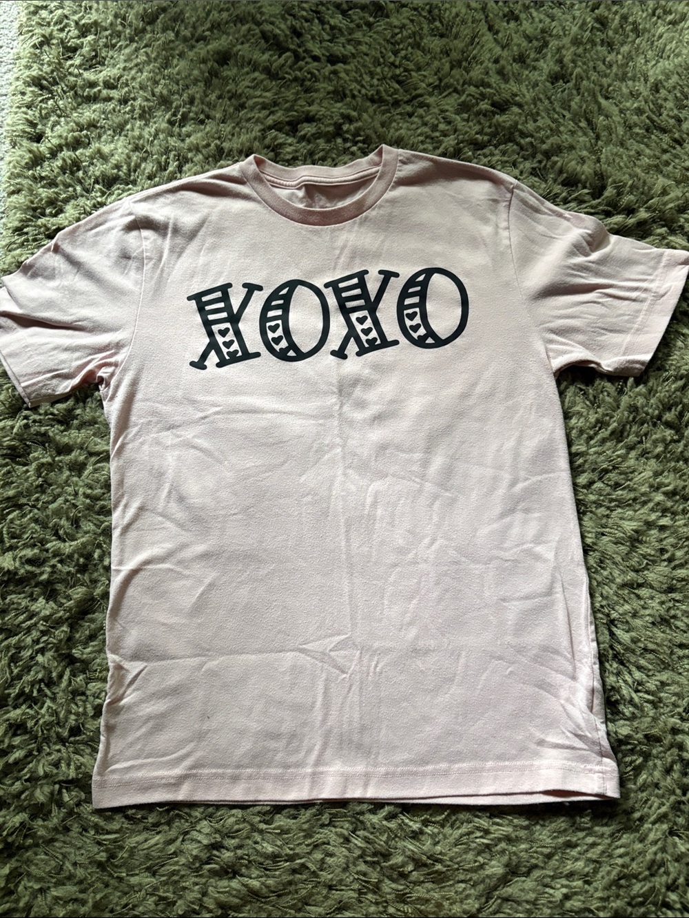 XOXO Graphic Tee in Light Pink - Casual Woman’s  Shirt